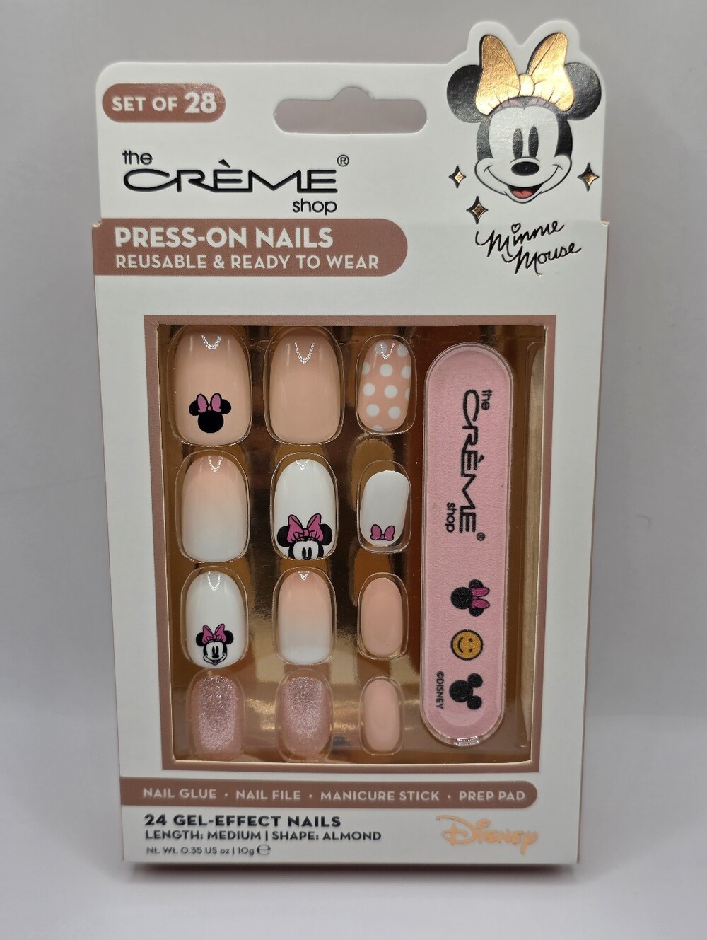 The Crème Shop Minnie Mouse Pink & Peach Press-On Nails - Set of 28